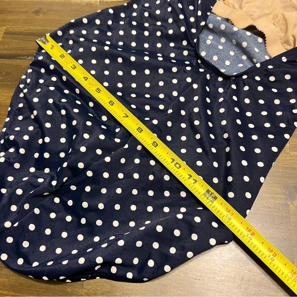 Sandcastle by Catalina Retro Pin Up Polka Dot One Piece Bikini Blue Vintage 12 - Picture 10 of 10
